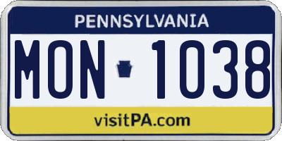 PA license plate MON1038