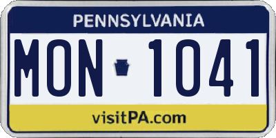 PA license plate MON1041