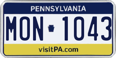 PA license plate MON1043