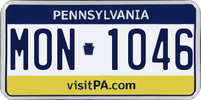 PA license plate MON1046