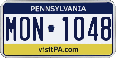 PA license plate MON1048