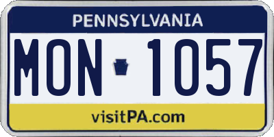 PA license plate MON1057