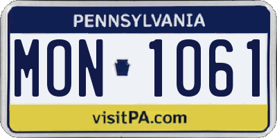 PA license plate MON1061