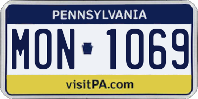 PA license plate MON1069