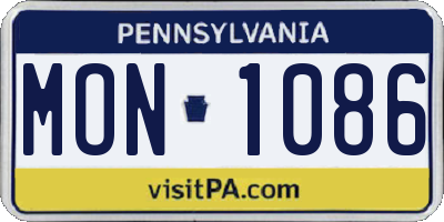 PA license plate MON1086
