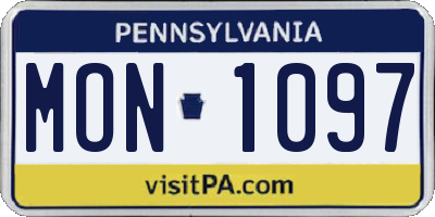 PA license plate MON1097