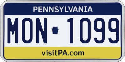 PA license plate MON1099