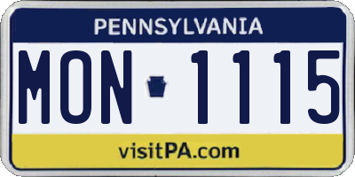 PA license plate MON1115