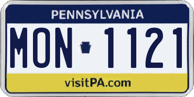 PA license plate MON1121