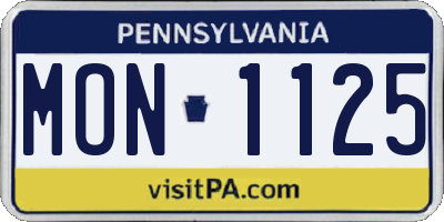 PA license plate MON1125
