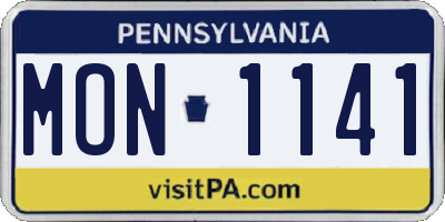 PA license plate MON1141