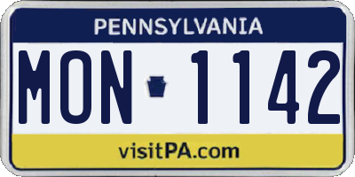 PA license plate MON1142