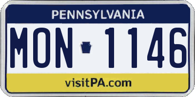 PA license plate MON1146