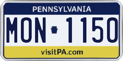 PA license plate MON1150