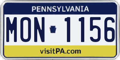 PA license plate MON1156