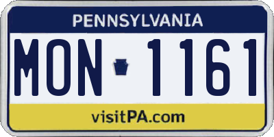 PA license plate MON1161