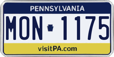 PA license plate MON1175