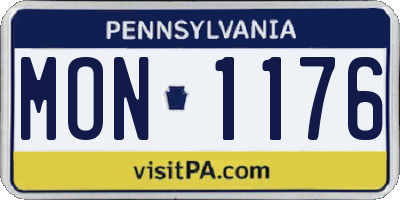 PA license plate MON1176