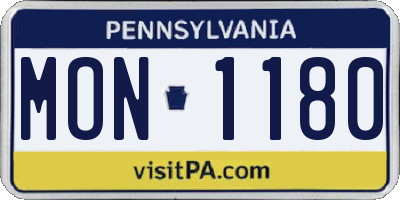 PA license plate MON1180