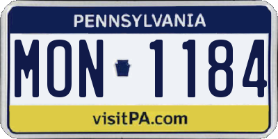 PA license plate MON1184