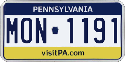 PA license plate MON1191