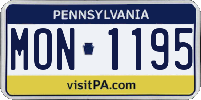 PA license plate MON1195