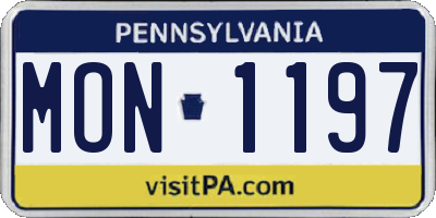PA license plate MON1197