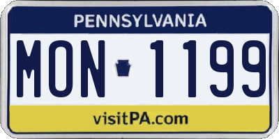 PA license plate MON1199