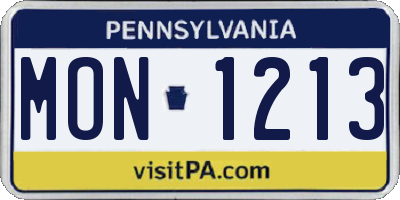 PA license plate MON1213
