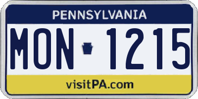 PA license plate MON1215