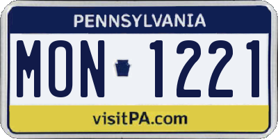 PA license plate MON1221