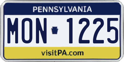 PA license plate MON1225