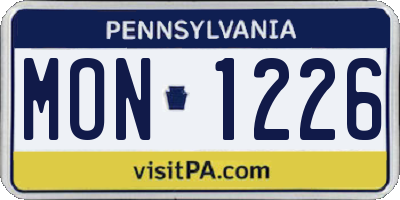 PA license plate MON1226