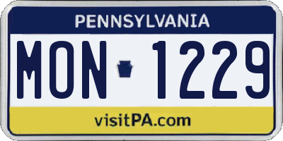 PA license plate MON1229