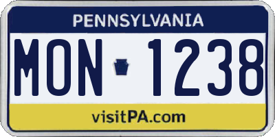 PA license plate MON1238