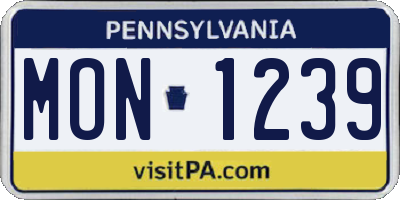 PA license plate MON1239