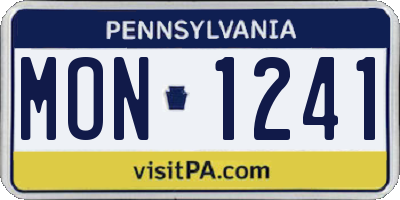 PA license plate MON1241