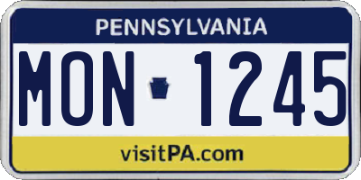 PA license plate MON1245