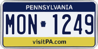 PA license plate MON1249