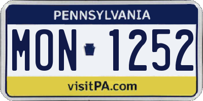 PA license plate MON1252