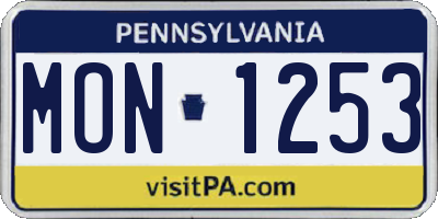 PA license plate MON1253