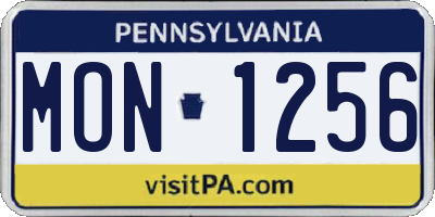 PA license plate MON1256
