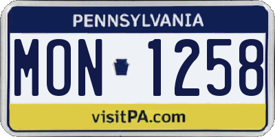 PA license plate MON1258