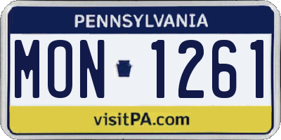 PA license plate MON1261