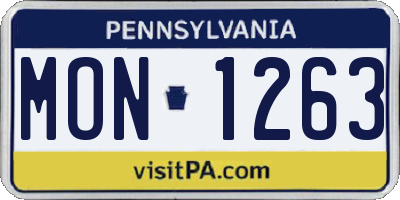 PA license plate MON1263
