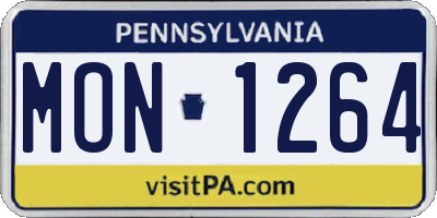 PA license plate MON1264
