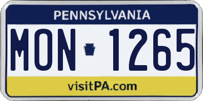 PA license plate MON1265
