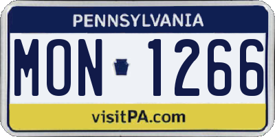 PA license plate MON1266