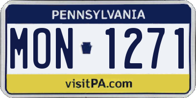 PA license plate MON1271