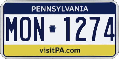 PA license plate MON1274